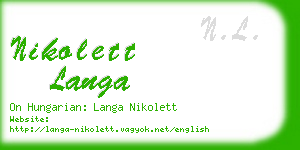 nikolett langa business card